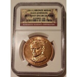 2011 Eliza Johnson U.S. Mint First Spouse Bronze Medal BU NGC Toning